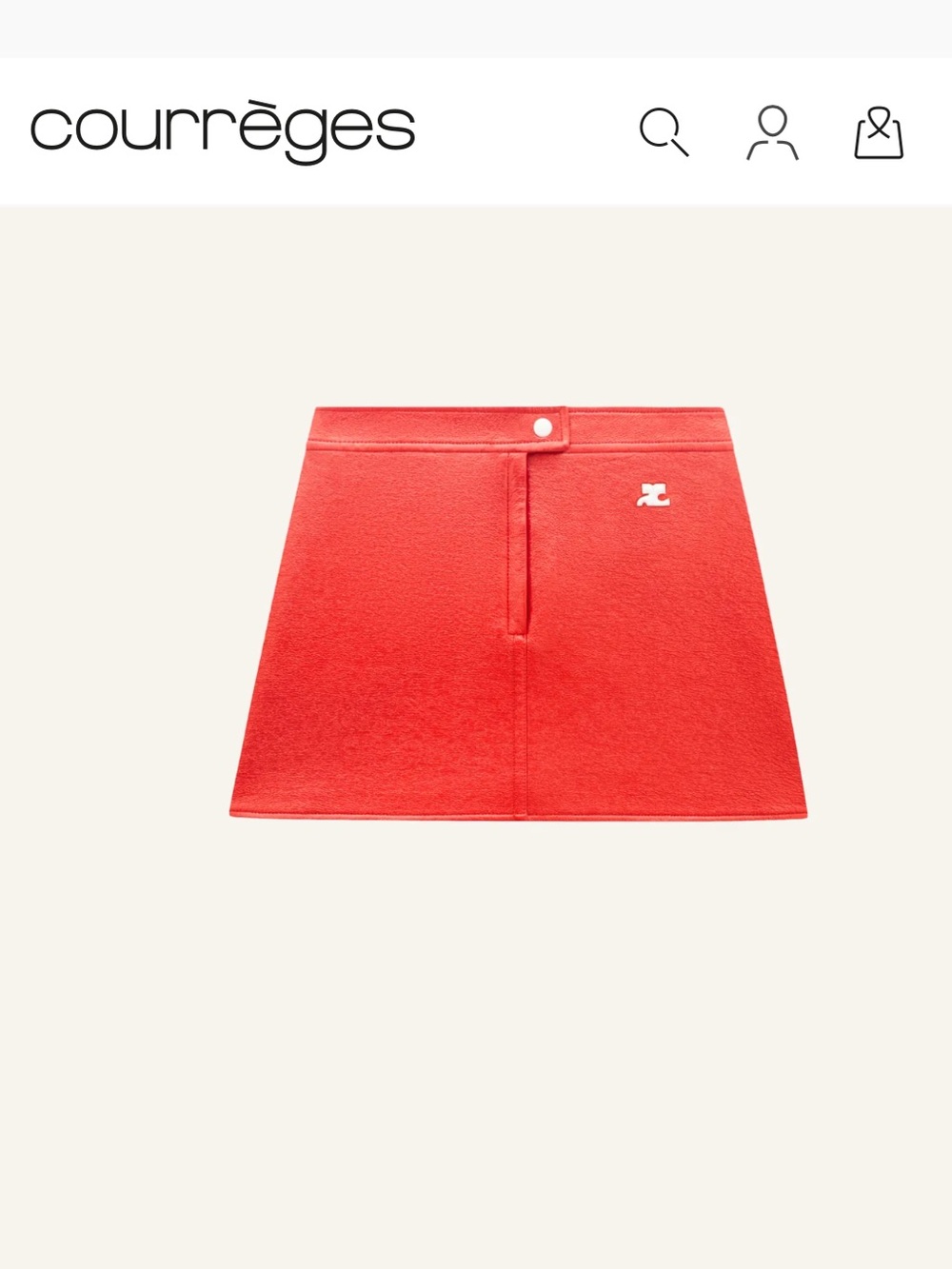 Courrèges Reedition Red Vinyl Mini Skirt Logo Size 36 Luxury Designer
